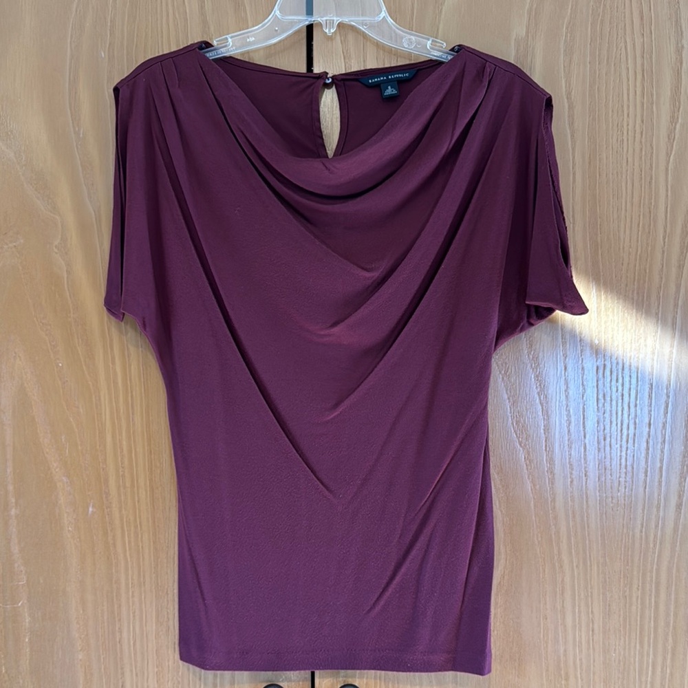 Banana Republic Burgundy Drape Top